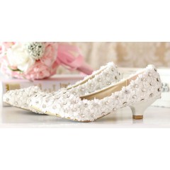  Handmade Crystal & Pearl Shoes - รองเท้าแฟชั่นสไตล์เกาหลีราคาถูก รหัส 24528-255-3764