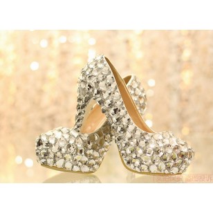  Handmade Crystal & Pearl Shoes - รองเท้าแฟชั่นสไตล์เกาหลีราคาถูก รหัส 24529-255-3765