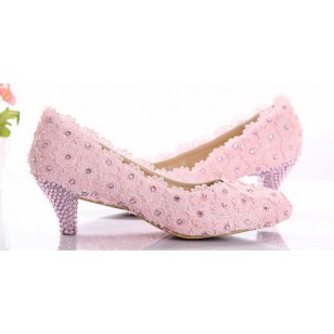  Handmade Crystal & Pearl Shoes - รองเท้าแฟชั่นสไตล์เกาหลีราคาถูก รหัส 24541-255-3777