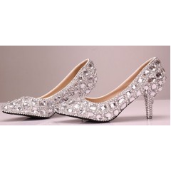  Handmade Crystal & Pearl Shoes - รองเท้าแฟชั่นสไตล์เกาหลีราคาถูก รหัส 24543-255-3779