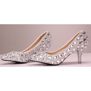  Handmade Crystal & Pearl Shoes - รองเท้าแฟชั่นสไตล์เกาหลีราคาถูก รหัส 24543-255-3779