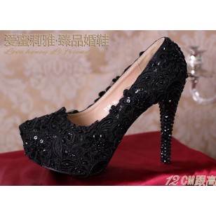  Handmade Crystal & Pearl Shoes - รองเท้าแฟชั่นสไตล์เกาหลีราคาถูก รหัส 24545-255-3781