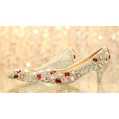  Handmade Crystal & Pearl Shoes - รองเท้าแฟชั่นสไตล์เกาหลีราคาถูก รหัส 24552-255-3788