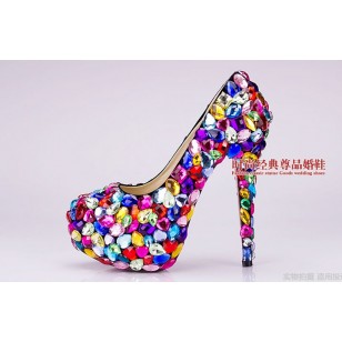  Handmade Crystal & Pearl Shoes - รองเท้าแฟชั่นสไตล์เกาหลีราคาถูก รหัส 24553-255-3789