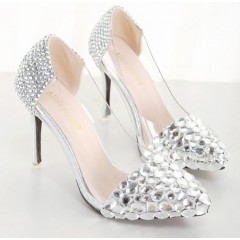  Handmade Crystal & Pearl Shoes - รองเท้าแฟชั่นสไตล์เกาหลีราคาถูก รหัส 24909-255-4145